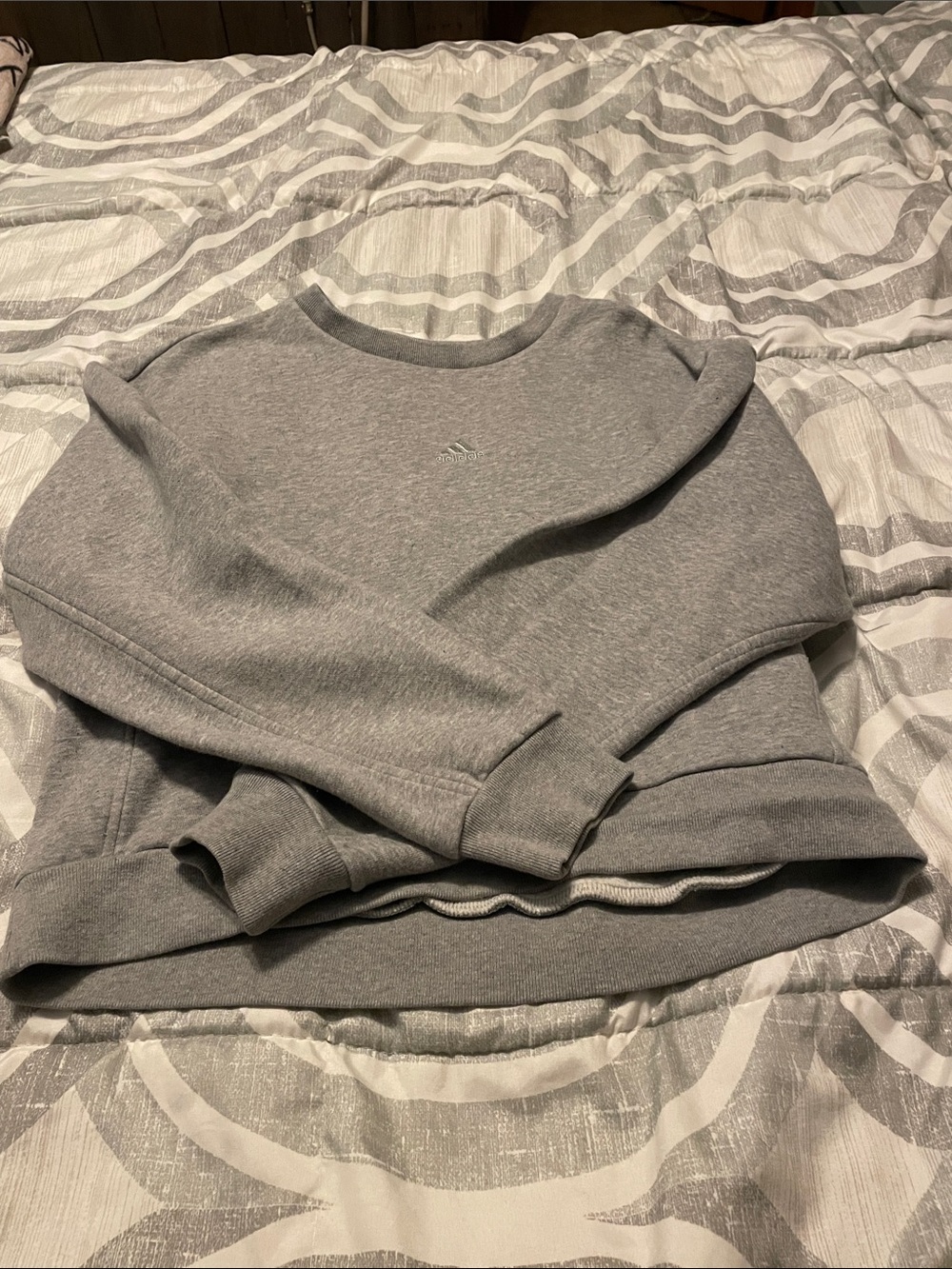 Gray Women's Adidas Crop Sweatshirt